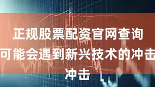 正规股票配资官网查询可能会遇到新兴技术的冲击