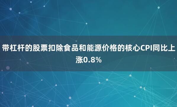 带杠杆的股票扣除食品和能源价格的核心CPI同比上涨0.8%